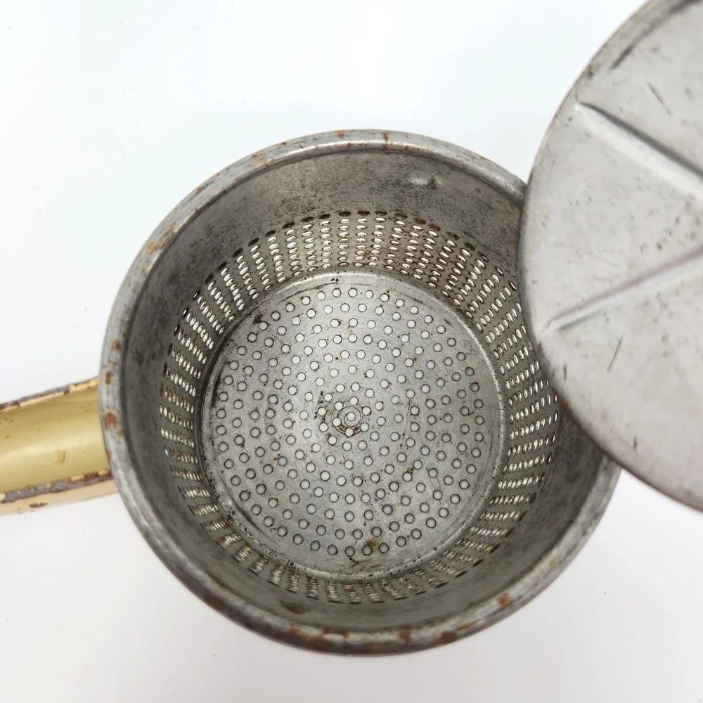 Vintage Enameled‎ Metal Potato Ricer, Kitchen Tool